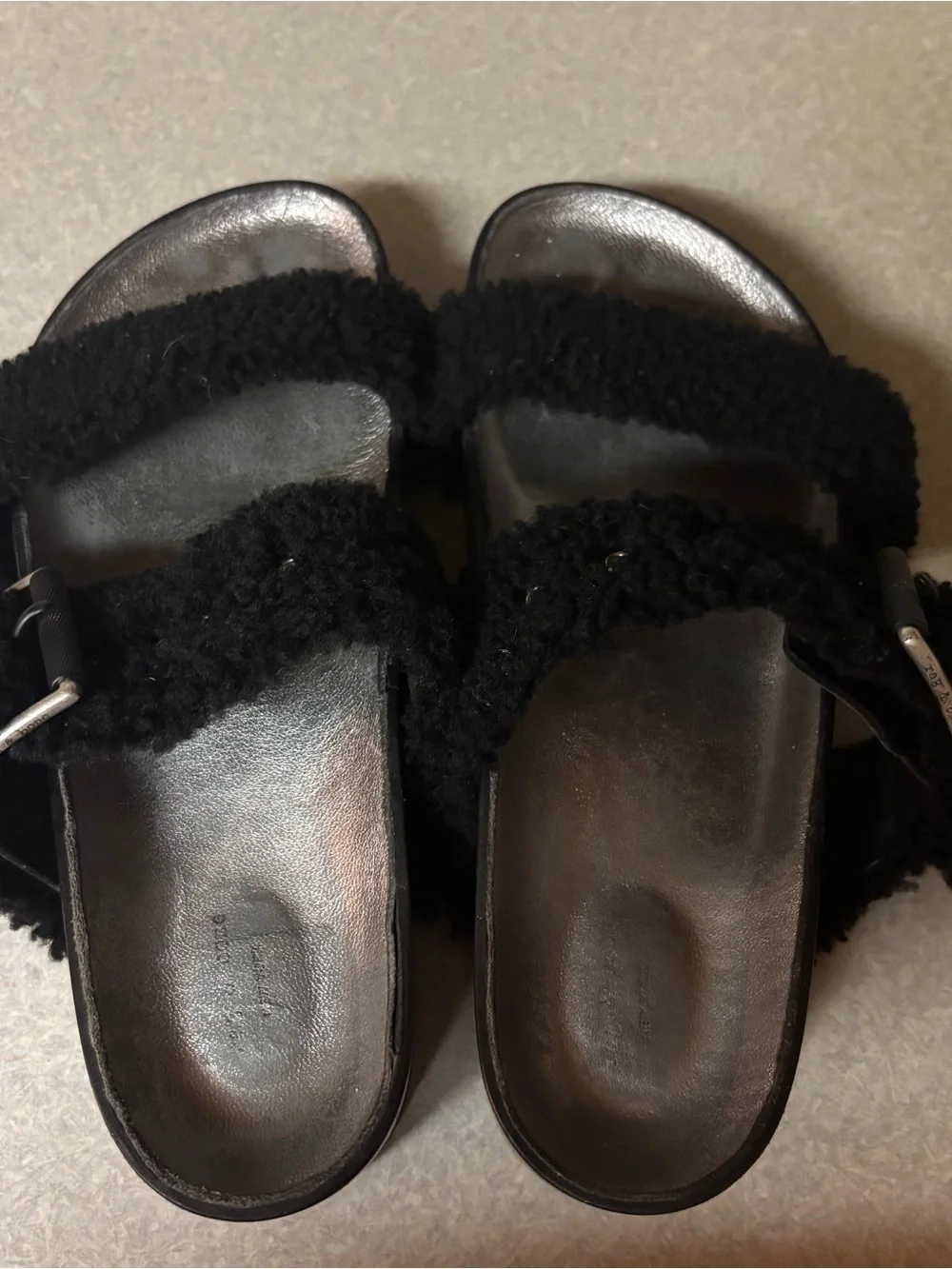 Rag & Bone Evin Shearling Boho Preppy Outdoor Luxury Platform Sandals 39/8.5-9